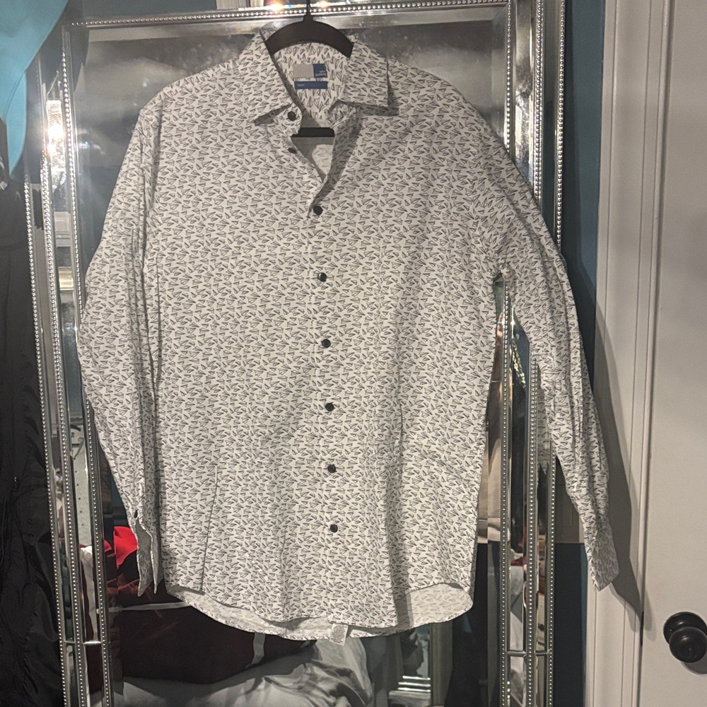Men's White Patterned Shirt